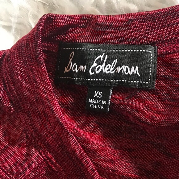 Sam Edelman Isla Marled Cross Back Tank Top Red - Picture 8 of 8